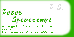 peter szeverenyi business card